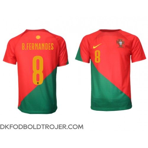 Billige Portugal Bruno Fernandes #8 Hjemmebane Fodboldtrøjer VM 2022 Kortærmet